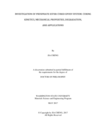 INVESTGATION OF PHOSPHATE ESTER CURED EPOXY SYSTEM: CURING KINETICS, MECHANICAL, PROPERTIES, DEGRADATION, AND APPLICATIONS
