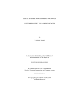 Linear Integer Programming for Power System Recovery Following Outages