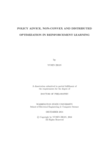 POLICY ADVICE, NON-CONVEX AND DISTRIBUTED OPTIMIZATION IN REINFORCEMENT LEARNING