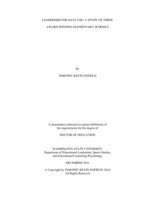 Leadership For Data Use: A study of Three Award-Winning Elementary Schools
