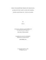 WHOLE TRANSCRIPTOME TERMINI SITE SEQUENCING, ALTERNATIVE POLYADENYLATION SITE MAPPING AND RE-ANNOTATION OF X. TROPICALIS GENES