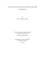 Synthesis and Characterization of Aqueous Pyridine Ligands for Actinide Lanthanide Separation