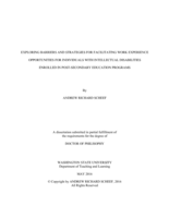 EXPLORING BARRIERS AND STRATEGIES FOR FACILITATING WORK EXPERIENCE OPPORTUNITIES FOR INDIVIDUALS WITH INTELLECTUAL DISABILITIES ENROLLED IN POST-SECONDARY EDUCATION PROGRAMS