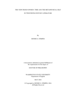The View from Nowhen: Time and the Metaphysical Self in Twentieth-Century Literature