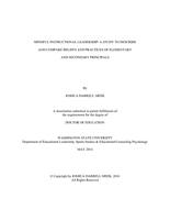 MINDFUL INSTRUCTIONAL LEADERSHIP: A STUDY TO DESCRIBE AND COMPARE BELIEFS AND PRACTICES OF ELEMENTARY AND SECONDARY PRINCIPALS