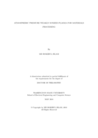 ATMOSPHERIC PRESSURE WEAKLY IONIZED PLASMA FOR MATERIALS PROCESSING