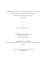 Leading for Social Justice: A Principal's Utilization of a Rigorous College-Prep Curriculum to Challenge Injustice and Inequity in an Urban, High-Poverty High School