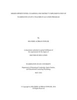 MISSED OPPORTUNITIES: EXAMINING ONE DISTRICT’S IMPLEMENTATION OF WASHINGTON STATE’S TEACHER EVALUATION PROGRAM