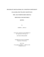Proximate mechanisms of condition-dependent exaggerated weapon growth in the Asian rhinoceros beetle Trypoxylus dichotomus (Kono)