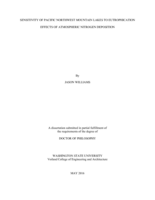 Sensitivity of Pacific Northwest Mountain Lakes to Eutrophication Effects of Atmospheric Nitrogen Deposition