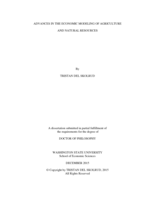 Advances in the Economic Modeling of Agriculture and Natural Resources