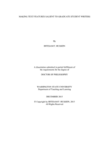 Making Text Features Salient To Graduate Student Writers