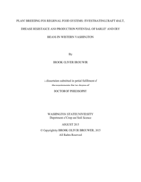 Plant Breeding for Regional Food Systems: Investigating Craft Malt, Disease Resistance and Production Potential of Barley and Dry Beans in Western Washington