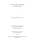 ESSAYS ON ACADEMIC LABOR MARKET  AND FAMILY PLANNING