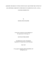 ASSESSING THE IMPACT OF THE CONTINUUM OF CARE WITHIN THE CONTEXT OF SEX OFFENDER COMMUNITY SUPERVISION IN WASHINGTON STATE: A FOCAL CONCERNS PERSPECTIVE