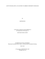 Lost in Translation: An Anatomy of American Minority Schooling