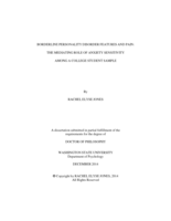 Borderline Personality Disorder Features and Pain: The Mediating Role of Anxiety Sensitivity among a College Student Sample