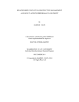 Relationship conflict in construction management and how it affects performance and profit