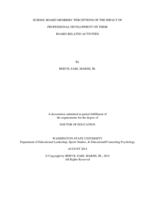 SCHOOL BOARD MEMBERS' PERCEPTIONS OF THE IMPACT OF PROFESSIONAL DEVELOPMENT ON THEIR BOARD-RELATED ACTIVITIES