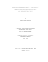 Measuring Membrane Mobility: A Comparison of Three Techniques  Including Instrument and Method Development