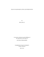 Essays on Bank Regulation and Intervention