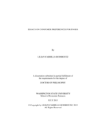 Essays on Consumer Preferences for Foods