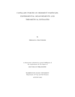 CAPILLARY FORCES ON SEDIMENT PARTICLES: EXPERIMENTAL MEASUREMENTS AND THEORETICAL ESTIMATES