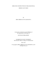 Employee constructions of organizational mission and vision