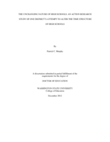 THE UNCHANGING NATURE OF HIGH SCHOOLS: AN ACTION RESEARCH