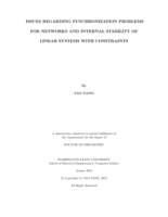 ISSUES REGARDING SYNCHRONIZATION PROBLEMS FOR NETWORKS AND INTERNAL STABILITY OF LINEAR SYSTEMS WITH CONSTRAINTS