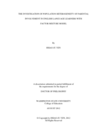 THE INVESTIGATION OF POPULATION HETEROGENEITY OF PARENTAL INVOLVEMENT IN ENGLISH LANGUAGE LEARNERS WITH FACTOR MIXTURE