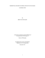 Residential Building Material Reuse in Sustainable Construction