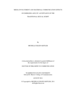 Media Involvement and Maternal Communication Effects on Emerging Adults' Acceptance of the Traditional Sexual Script