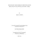 The Long Wait: African Migrant Communities and the Production of Local Identity in Istanbul, Turkey