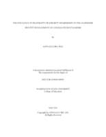 The Influence of Fraternity or Sorority Membership on the Leadership Identity Development of College Student Leaders