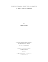 Independent Reading: Perspectives and Practices of Highly Effective Teachers