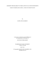 ASSESSING THE RELIABILITY OF SIMULATION EVALUATION INSTRUMENTS  USED IN NURSING EDUCATION: A TEST OF CONCEPT STUDY