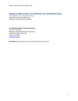 Ignition delay time correlations for distillate fuels