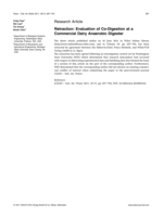 Evaluation of Co-Digestion at a Commercial Dairy Anaerobic Digester