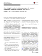 Effect of highly branched hyphal morphology on the enhanced production of cellulase in Trichoderma reesei DES-15