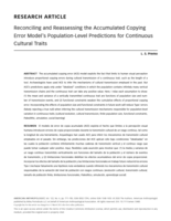 Reconciling and Reassessing the Accumulated Copying Error Model's Population‐Level Predictions for Continuous Cultural Traits