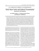 Early Stone Tools and Cultural Transmission: Resetting the Null Hypothesis