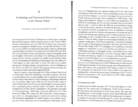 Archaeology and Community Service Learning in the "Pioneer Valley"