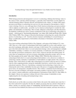 Teaching Heritage Values through Field Schools: Cases Studies from New England