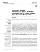An Ancient Residue Metabolomics-Based Method to Distinguish Use of Closely Related Plant Species in Ancient Pipes