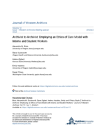 Archivist to Archivist: Employing an Ethics of Care Model with Interns and Student Workers