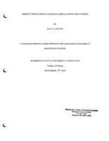 Obesity Prevention in Schools: Implications for Nursing