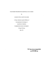 Strategies for Improving Sleep Health in Nurses