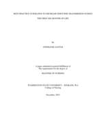 Best-Practice Guidelines to Decrease Pertussis Transmission During The First Six Months of Life