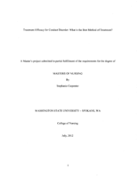 Treatment Efficacy for Conduct Disorder: What is the Best Method of Treatment?